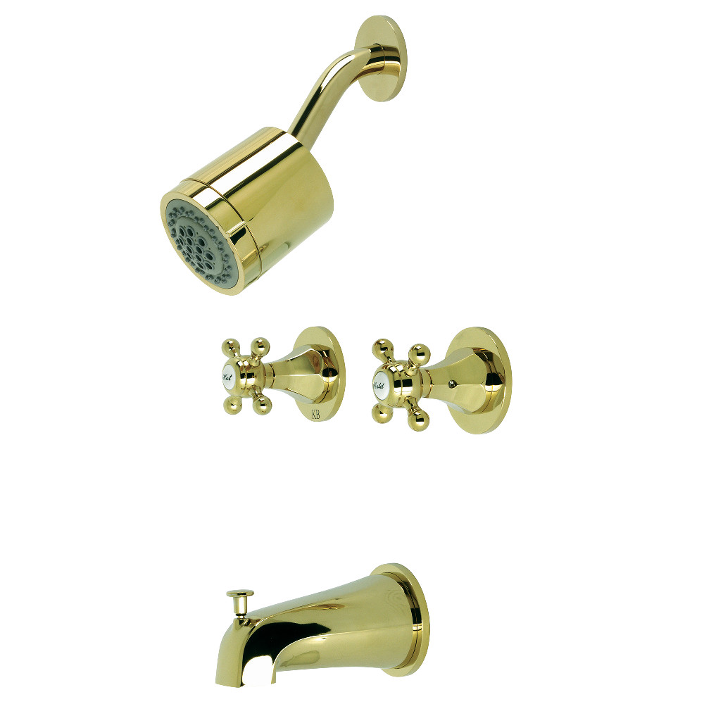 Kingston Brass KBX8142BX Metropolitan Two-Handle Tub and Shower Faucet, Polished Brass