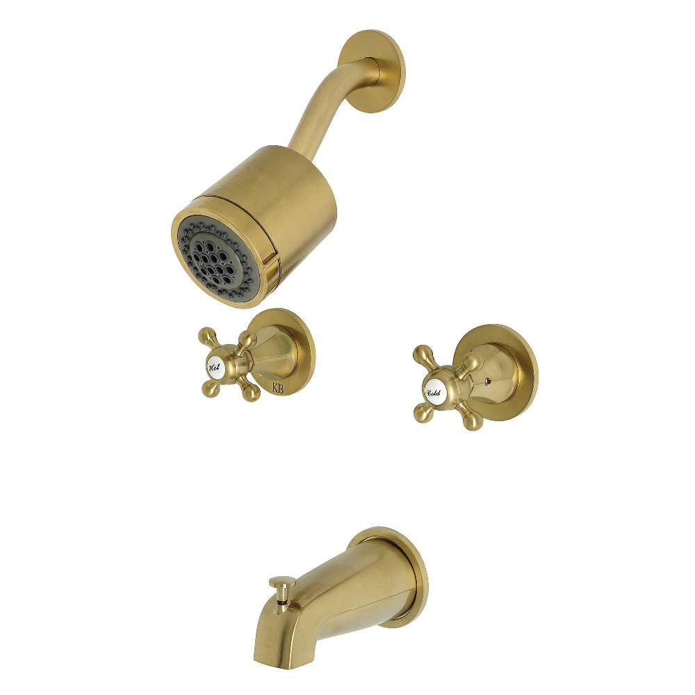 Kingston Brass KBX8147BX Metropolitan Two-Handle Tub and Shower Faucet, Brushed Brass