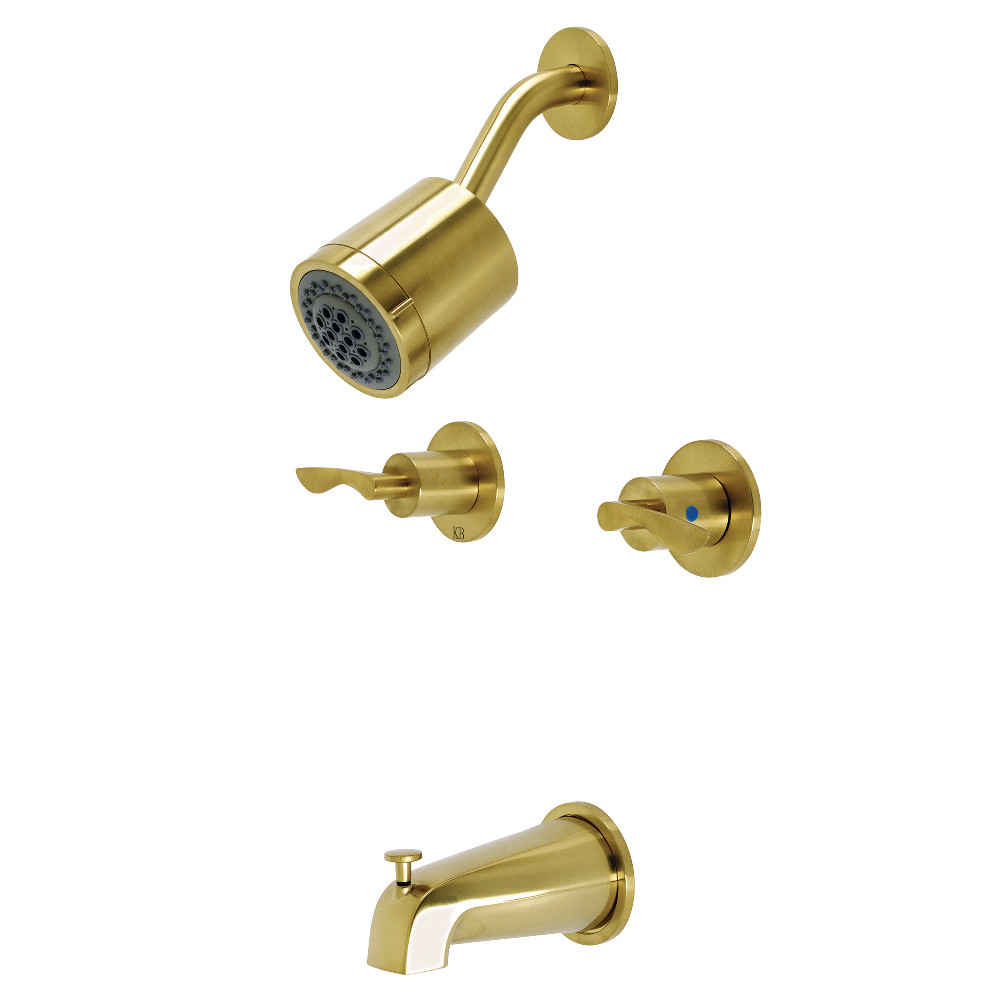 Kingston Brass KBX8147SVL Serena Two-Handle Tub and Shower Faucet, Brushed Brass