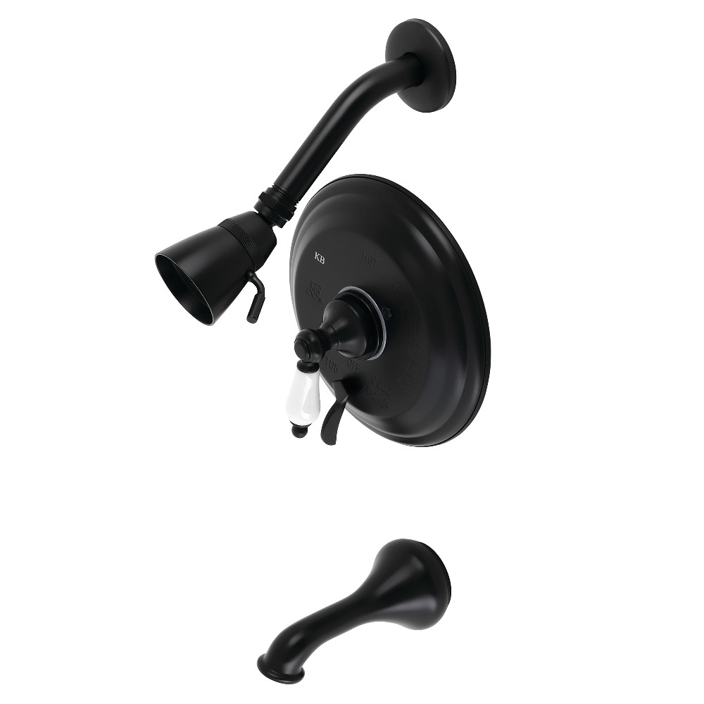 Kingston Brass KB36300PL Restoration Tub and Shower Faucet, Matte Black