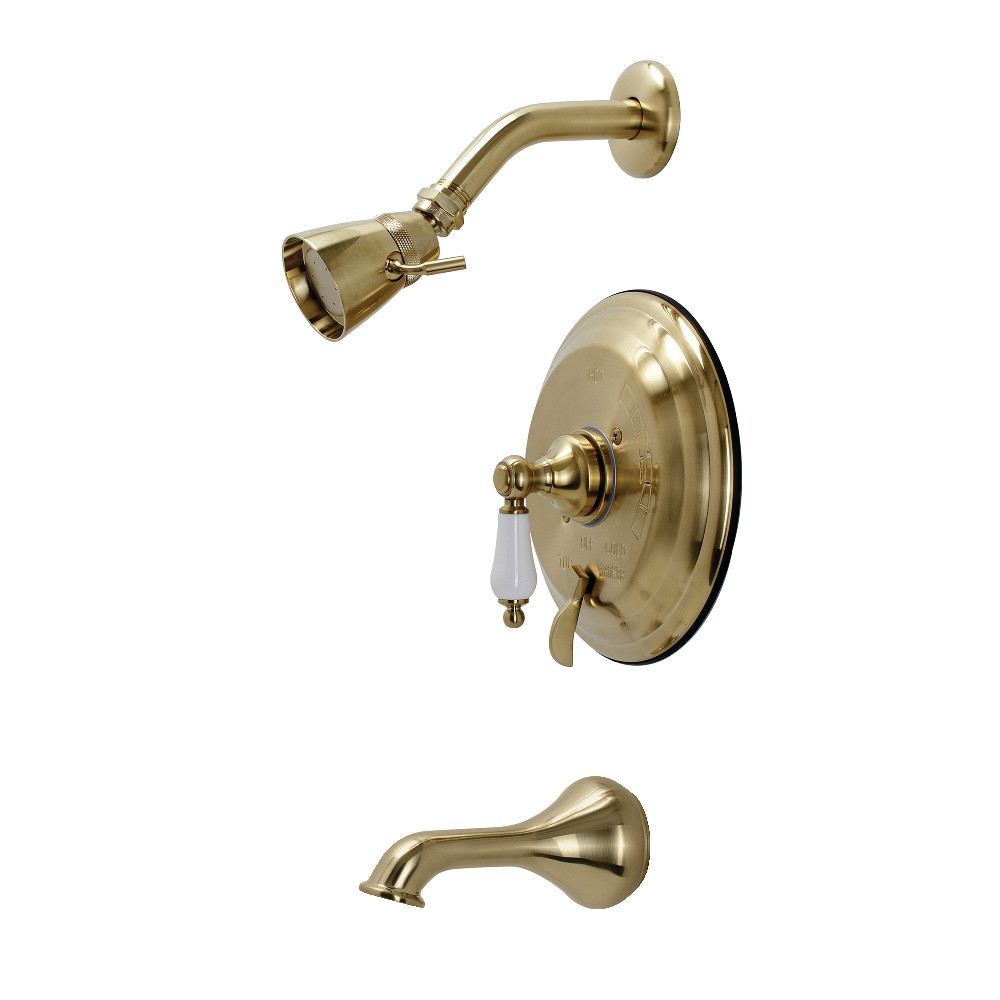 Kingston Brass KB36370PL Restoration Tub and Shower Faucet, Brushed Brass