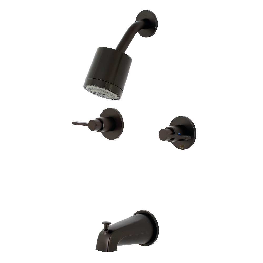 Kingston Brass KBX8145NDL NuvoFusion Two-Handle Tub and Shower Faucet, Oil Rubbed Bronze