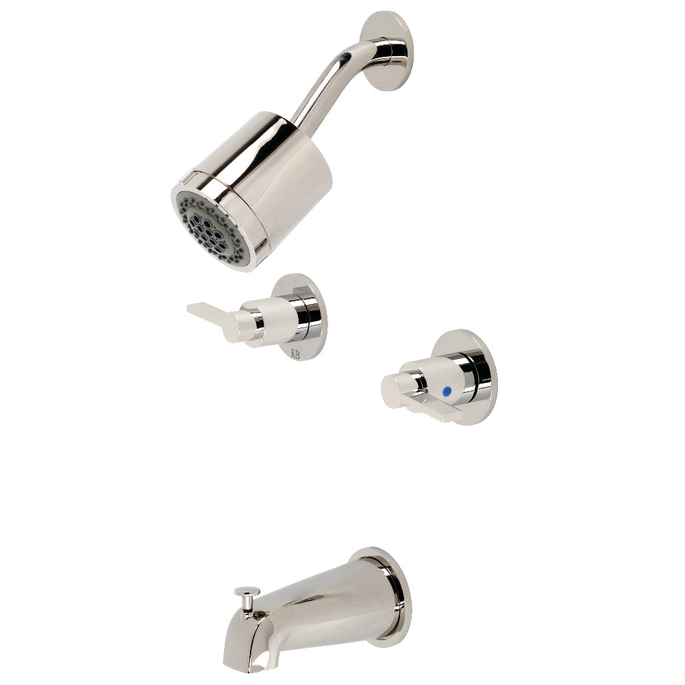 Kingston Brass KBX8146NDL NuvoFusion Two-Handle Tub and Shower Faucet, Polished Nickel