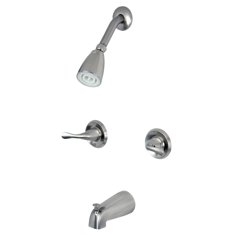 Kingston Brass KB2248YL Two Handle Tub Shower Faucet, Brushed Nickel