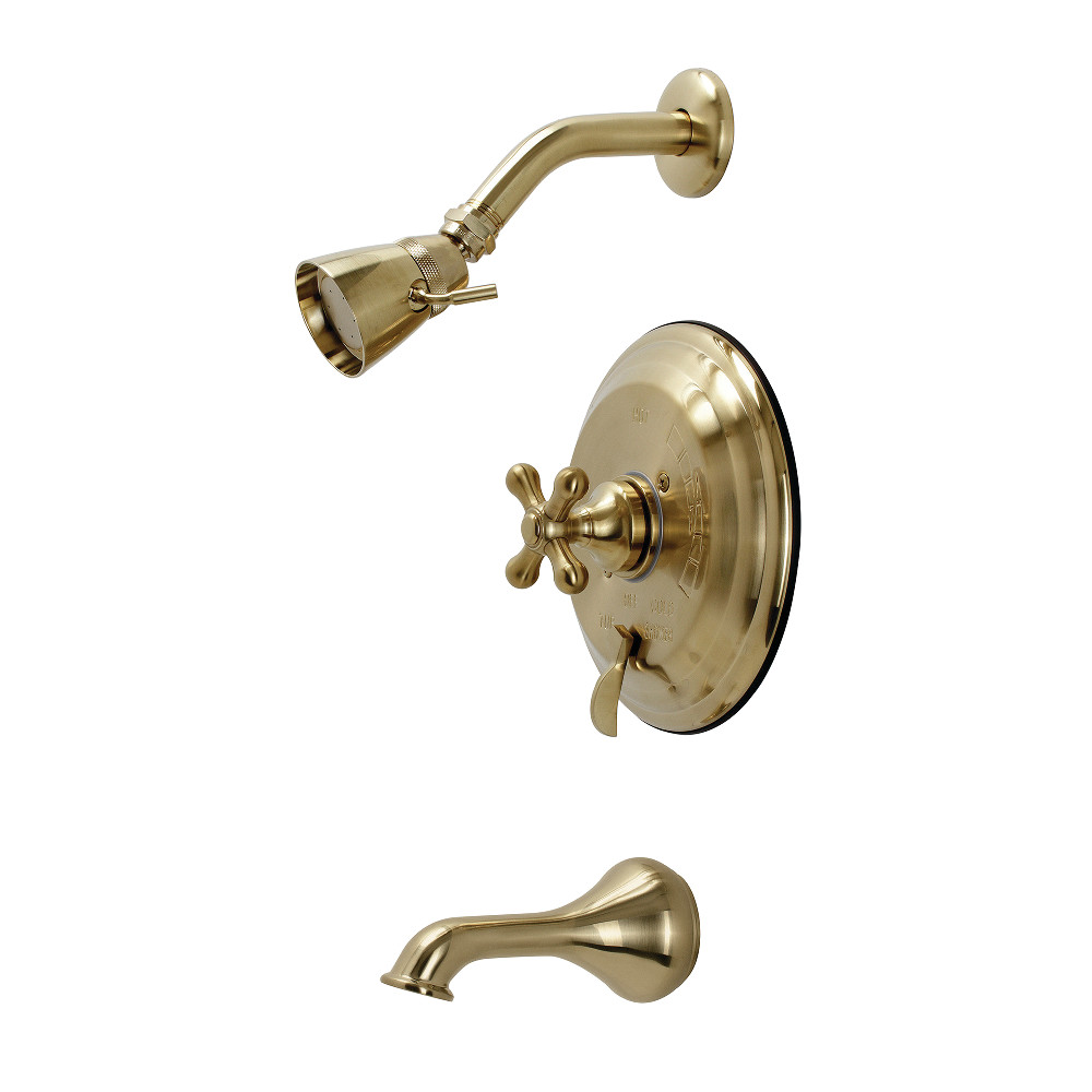 Kingston Brass KB36370AX Restoration Tub and Shower Faucet, Brushed Brass