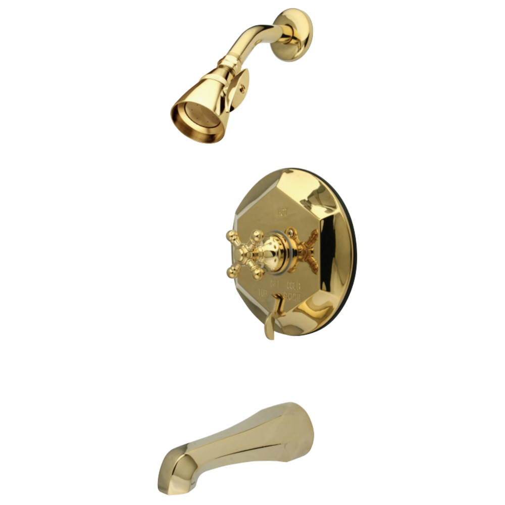 Kingston Brass KB46320BX English Vintage Tub with Shower Faucet, Polished Brass