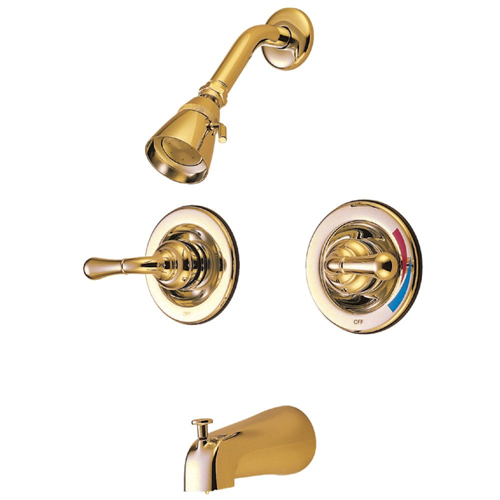 Kingston Brass KB672 Tub and Shower Faucet, Polished Brass