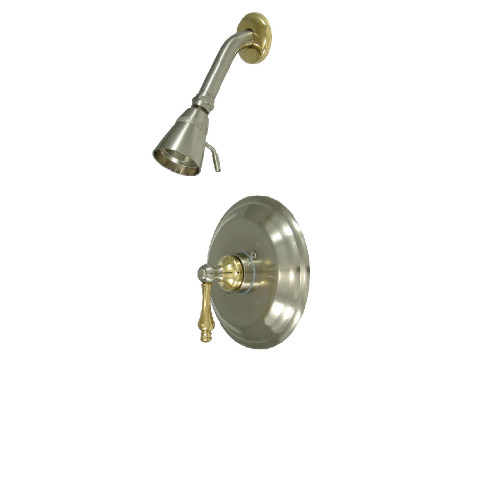 Kingston Brass KB3639ALSO Restoration Pressure Balanced Shower Faucet, Brushed Nickel/Polished Brass