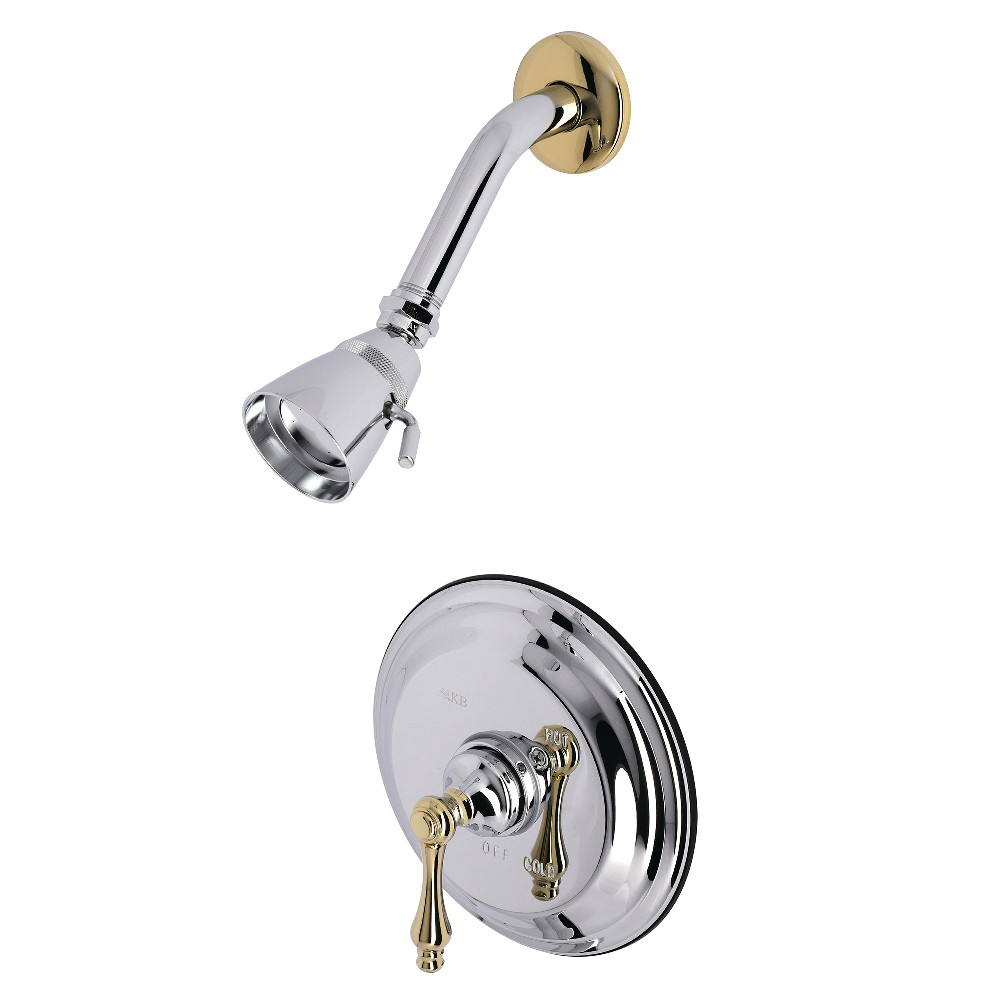 Kingston Brass KB3634ALSO Restoration Pressure Balanced Shower Faucet, Polished Chrome/Polished Brass