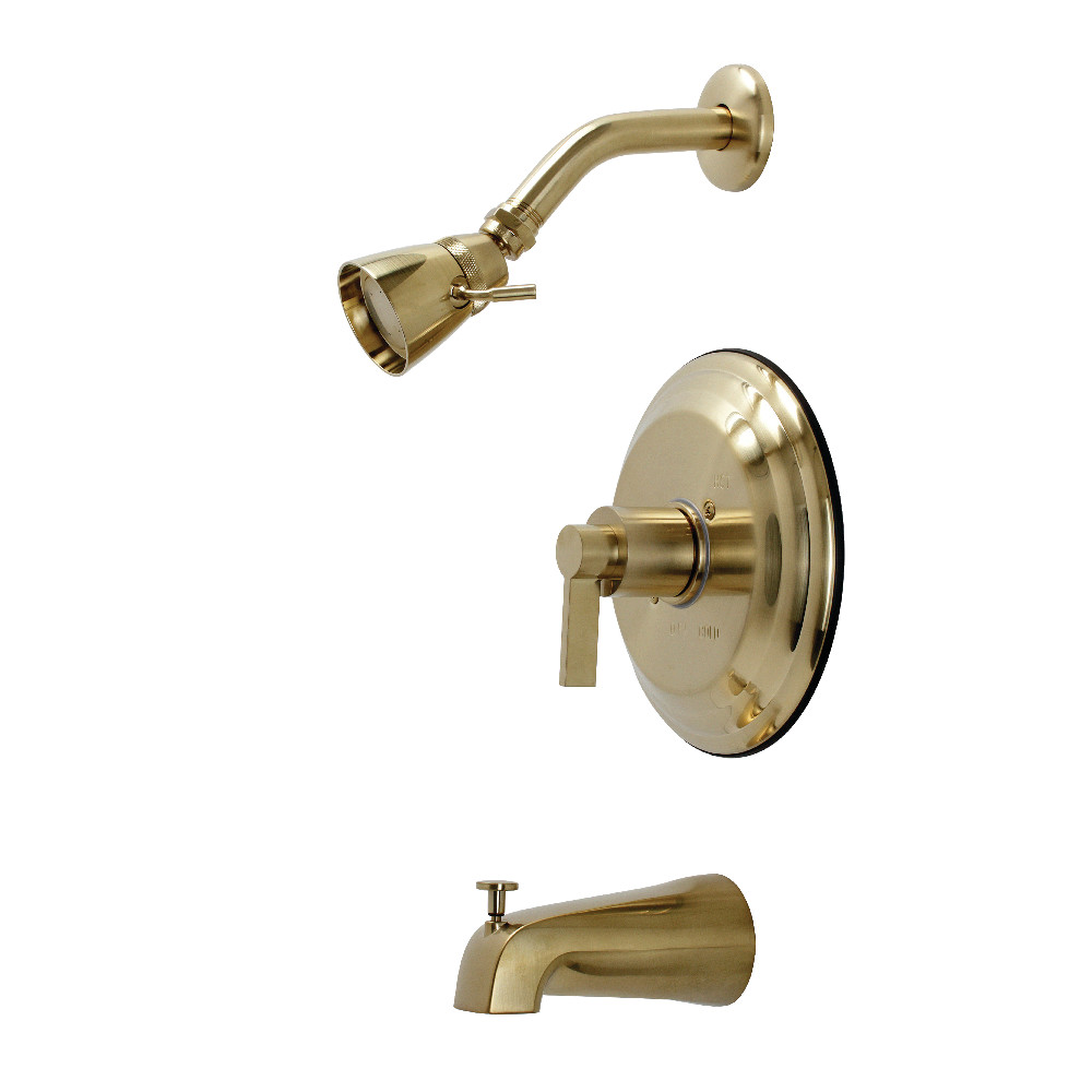 Kingston Brass KB3637NDL NuvoFusion Single-Handle Tub and Shower Faucet, Brushed Brass