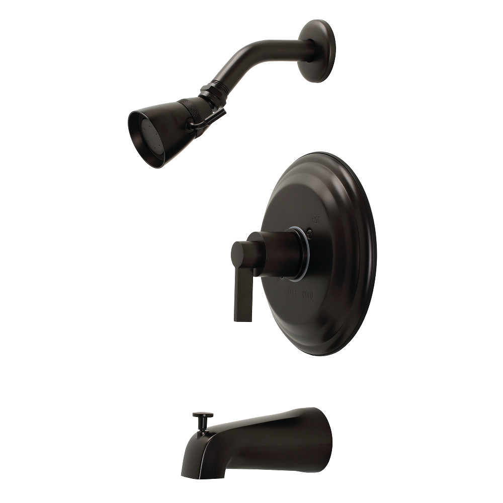 Kingston Brass KB3635NDL NuvoFusion Single-Handle Tub and Shower Faucet, Oil Rubbed Bronze