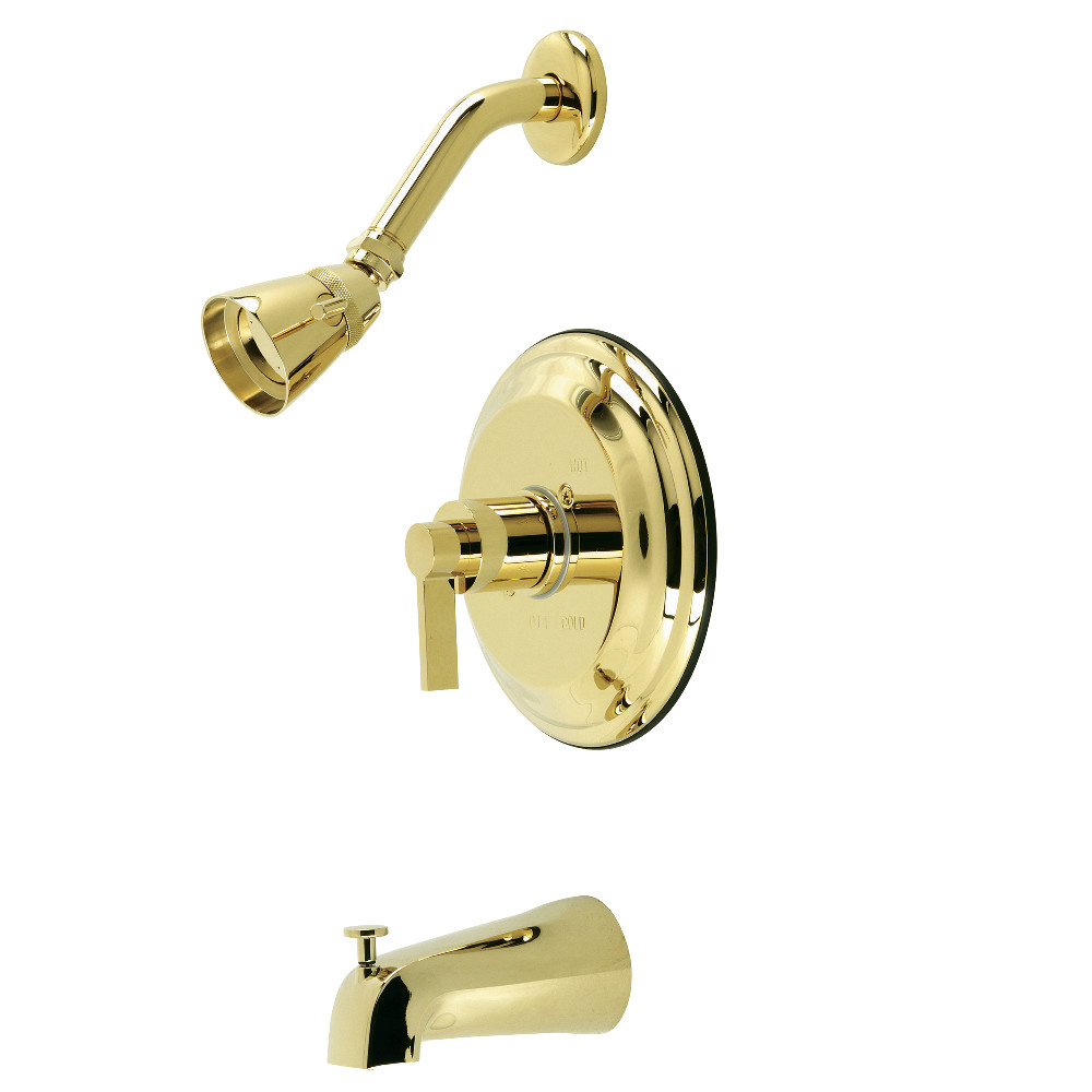 Kingston Brass KB3632NDL NuvoFusion Single-Handle Tub and Shower Faucet, Polished Brass
