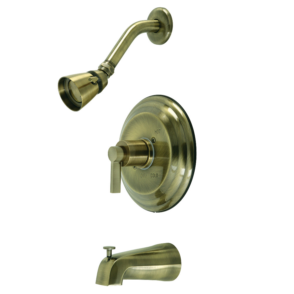Kingston Brass KB3633NDL NuvoFusion Single-Handle Tub and Shower Faucet, Antique Brass
