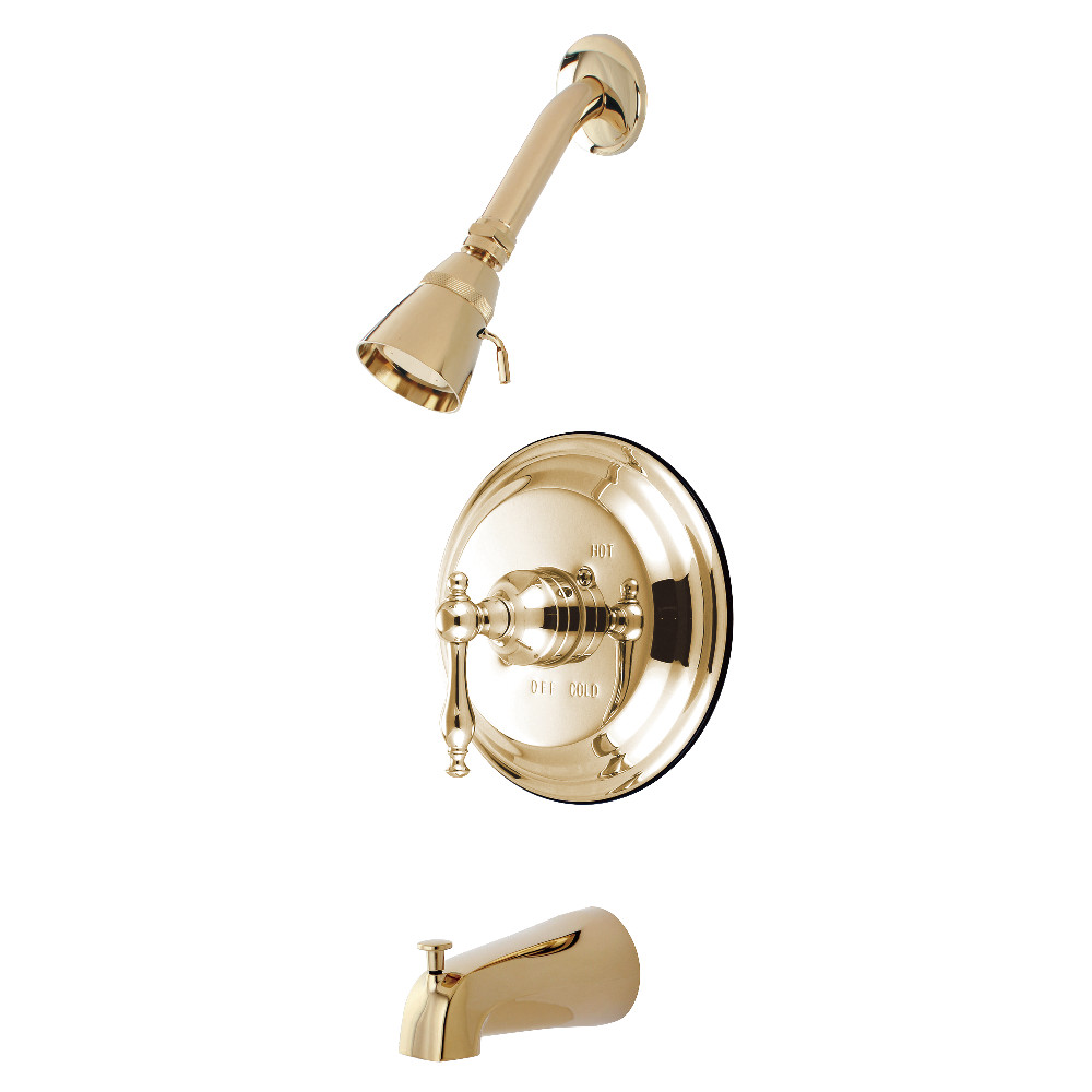 Kingston Brass KB2632NL Tub and Shower Faucet, Polished Brass