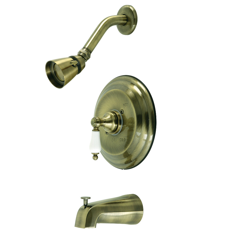 Kingston Brass KB3633PL Restoration Tub and Shower Faucet, Antique Brass