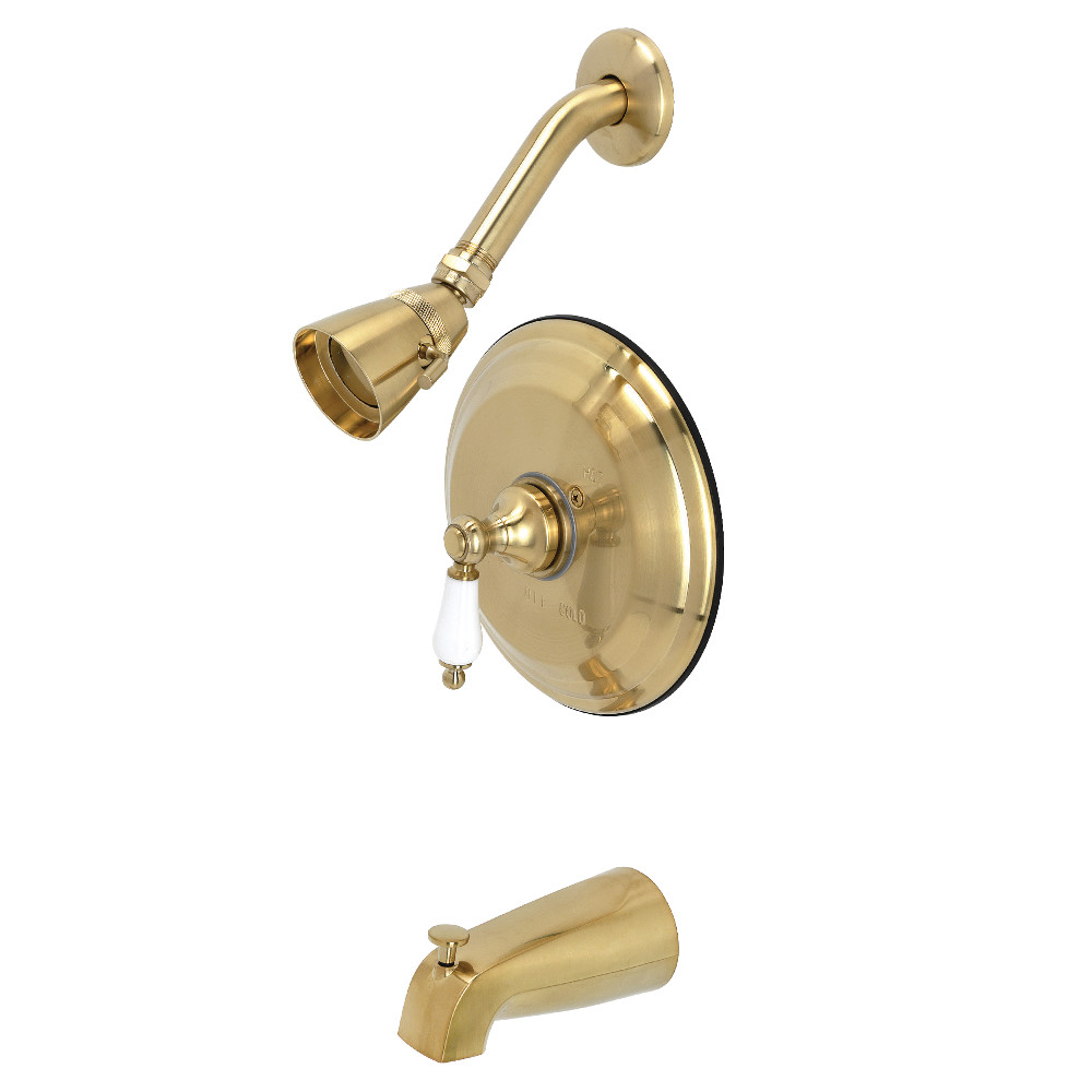 Kingston Brass KB3637PL Restoration Tub and Shower Faucet, Brushed Brass