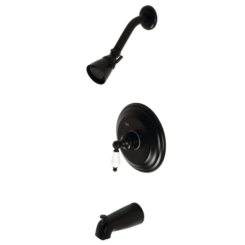 Kingston Brass KB3630PL Restoration Tub and Shower Faucet, Matte Black