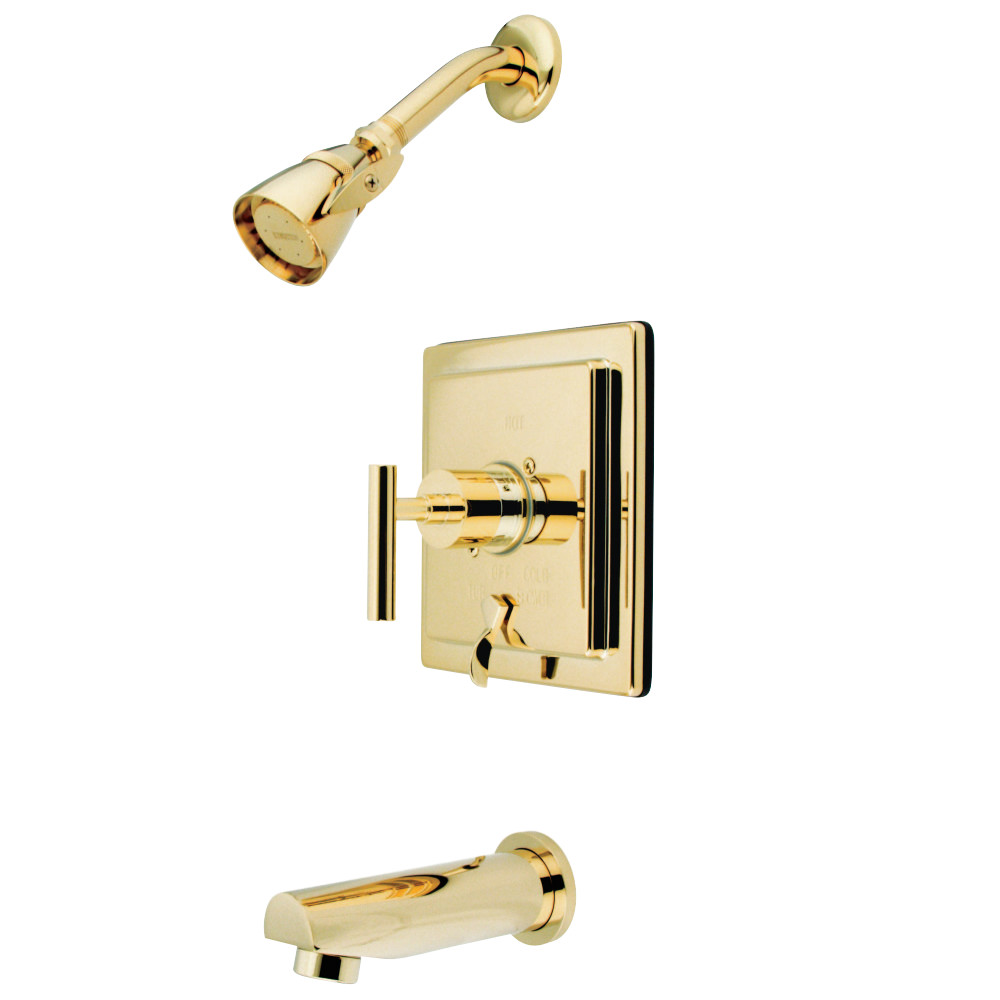Kingston Brass KB86520CML Manhattan Sungle-Handle Tub and Shower Faucet, Polished Brass