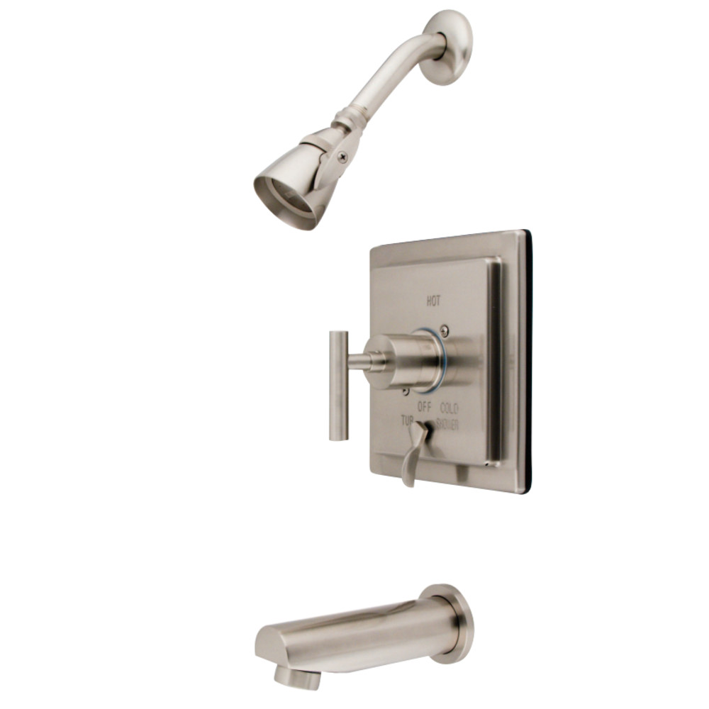 Kingston Brass KB86580CML Manhattan Sungle-Handle Tub and Shower Faucet, Brushed Nickel