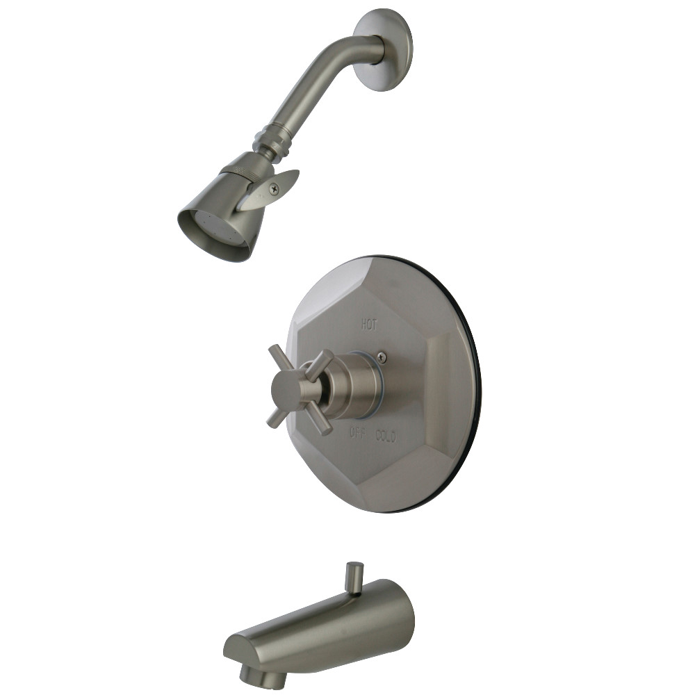 Kingston Brass KB4638DX Tub and Shower Faucet, Brushed Nickel