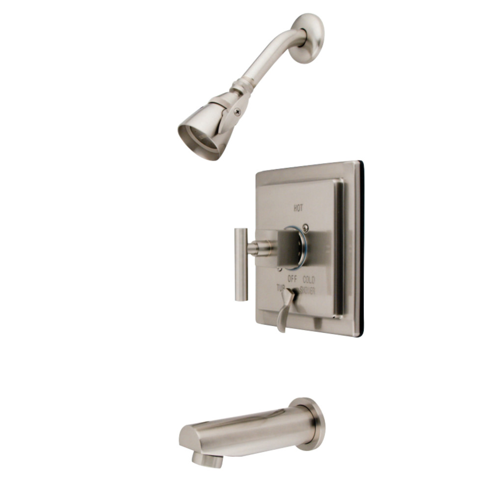 Kingston Brass KB86580CQL Claremont Tub & Shower Faucet, Brushed Nickel