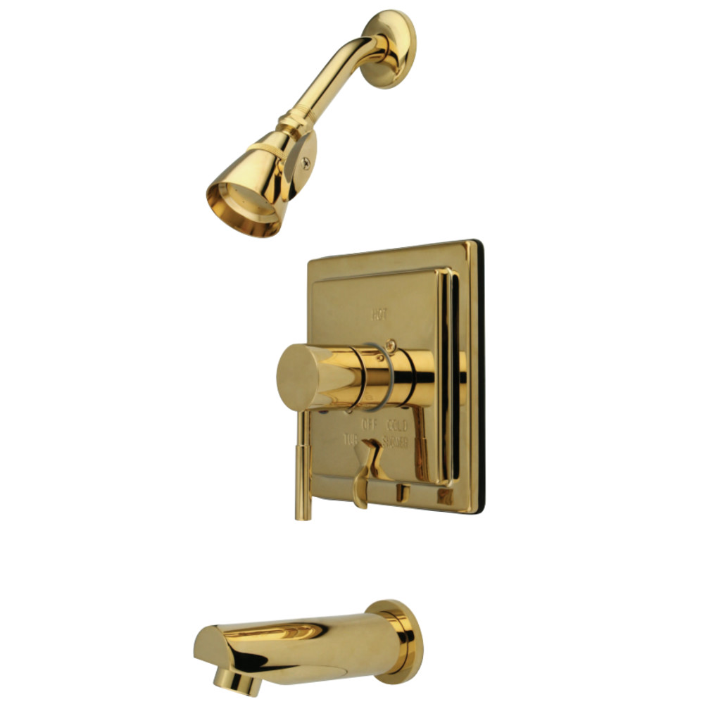 Kingston Brass KB86520DL Concord Sungle-Handle Tub and Shower Faucet, Polished Brass