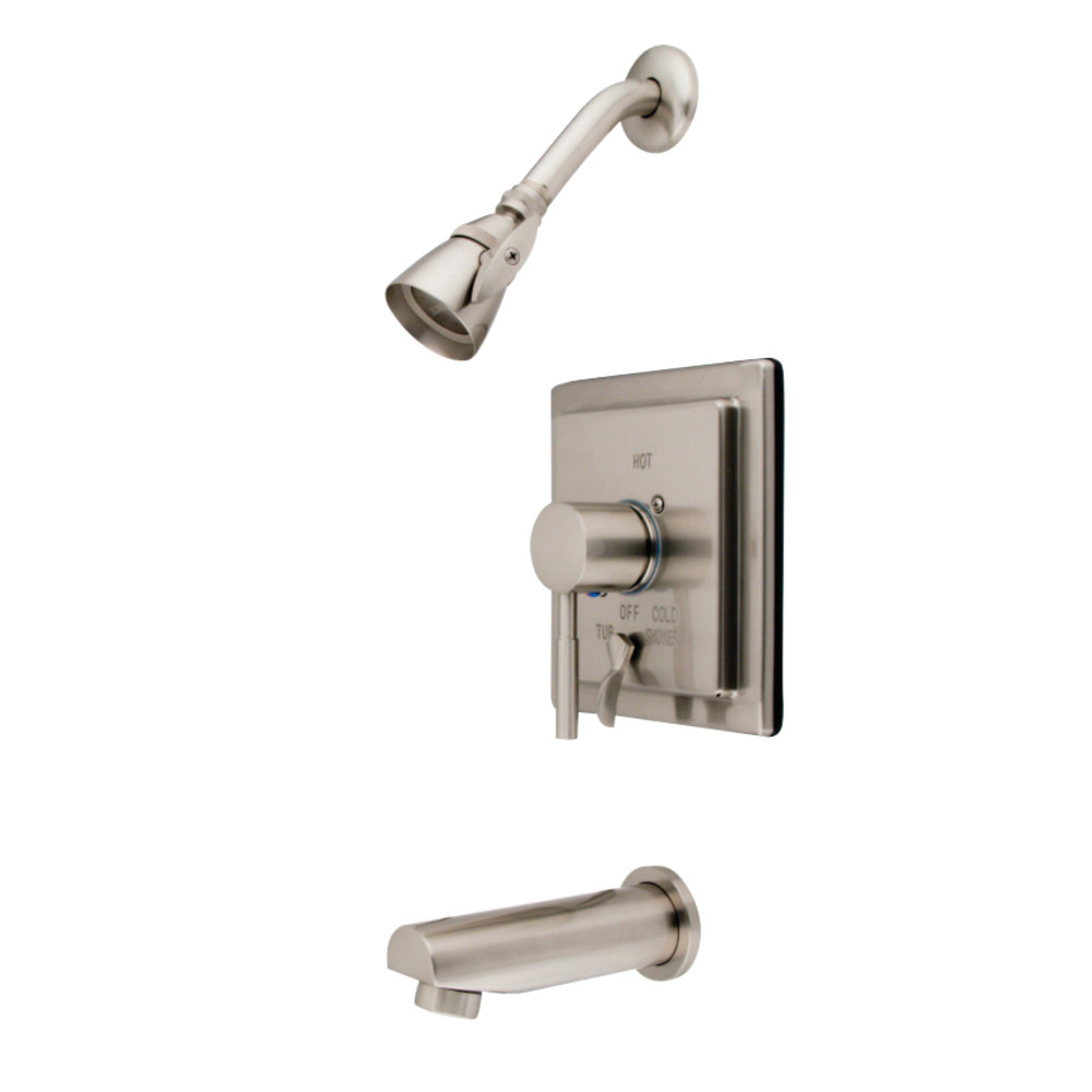 Kingston Brass KB86580DL Concord Sungle-Handle Tub and Shower Faucet, Brushed Nickel