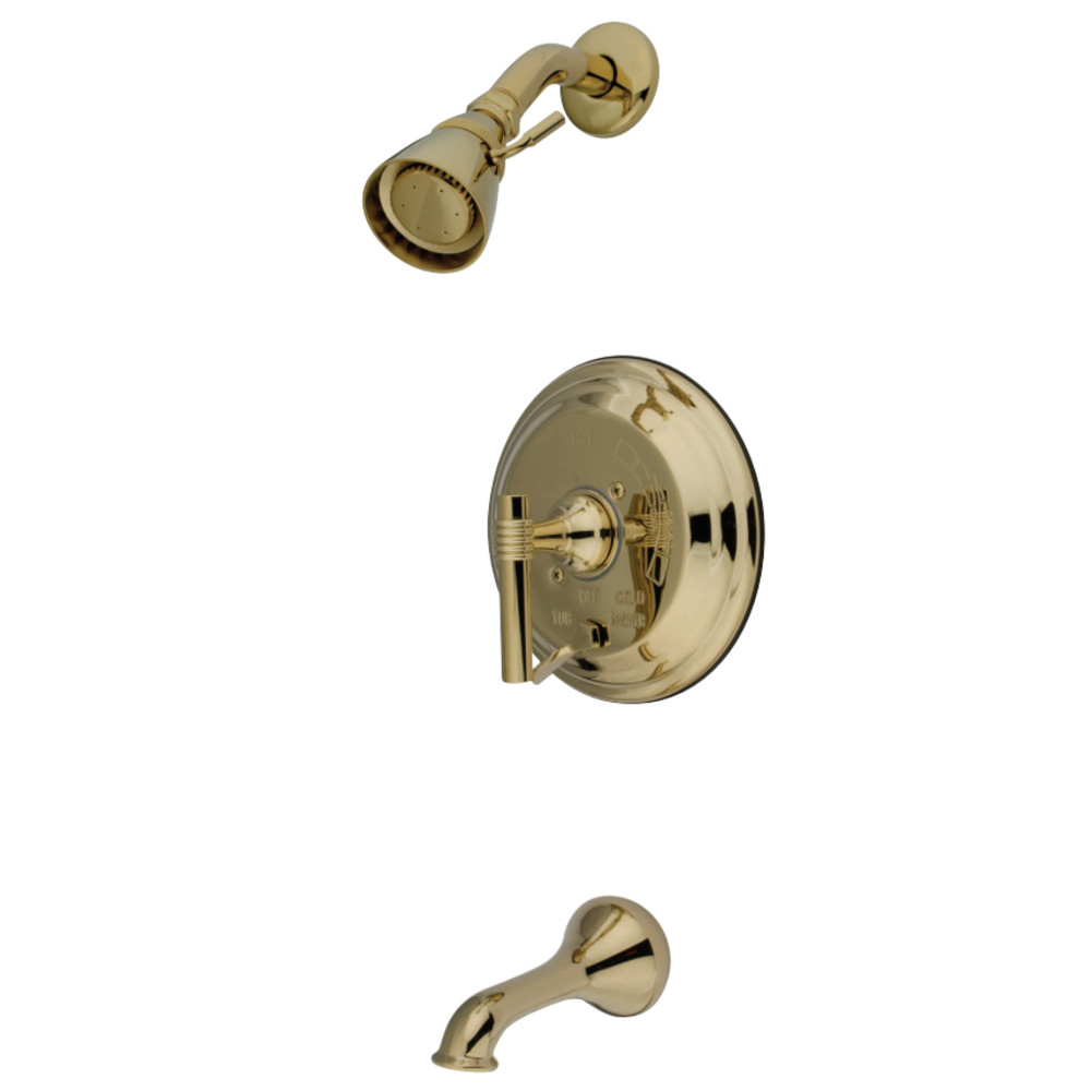 Kingston Brass KB36320ML Restoration Tub & Shower Faucet, Polished Brass