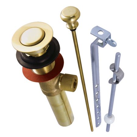 Kingston Brass KB2007 Pop-Up Drain with Overflow, 22 Gauge, Brushed Brass