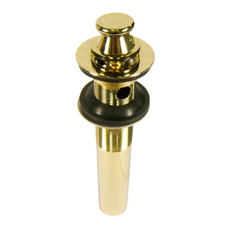 Kingston Brass KB3002 Lift and Turn Sink Drain with Overflow Hole, 17 Gauge, Polished Brass