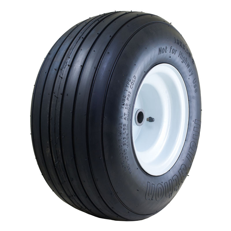 Air Filled Power Equipment Tire with Ribbed Tread, 18x8.50-8"