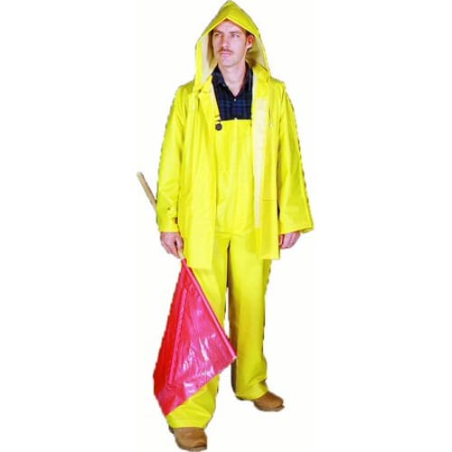 PVC/Polyester 3 Piece Rainsuit, 0.35 mm, Large