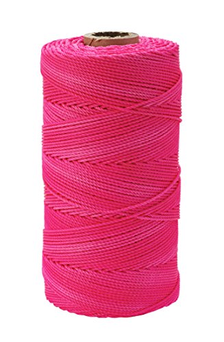 Nylon Mason Twine, 1 lb. Braided, 18 x 1000 ft., Glo Pink 