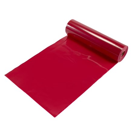 Polyethylene Tear Off Plain Traffic Warning Flag, 1500 ft. Length x 12 in. Width x 4 mil Thick, Red