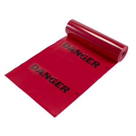 Tear-Off Danger Flags, Printed with "DANGER", 12 in X 12 in X 1500 ft