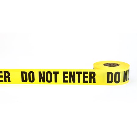 Barricade Tape, "Do No Enter", 3 mil, 3" x 300', Yellow 