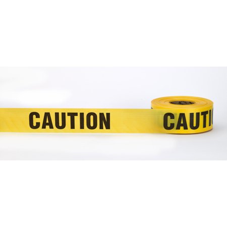 Barricade Tape, "Caution", 3 mil, 3" x 300', Yellow 