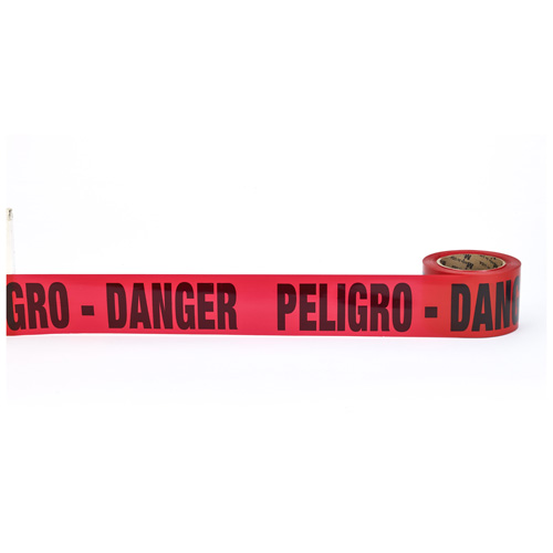 "Peligro Danger" Barricade Tape, 3" x 300', Red