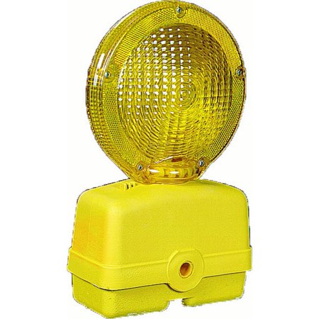 Traffic Barricade Flasher with 7 in. Polycarbonate Fresnel Lens, Yellow
