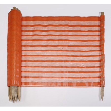 Woven Polypropylene Fabric Preposted Barricade Safety Fence, 100 ft. Length x 48 in. Width, Orange