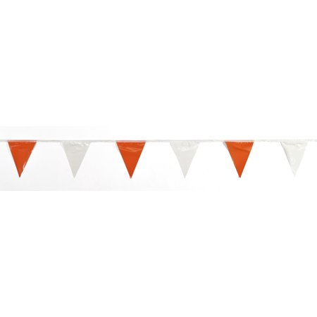 Pennant Banner Flags, 60 ft., Orange/White 
