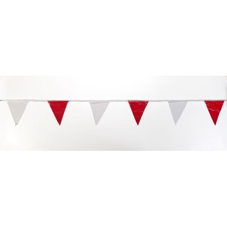 Pennant Banner Flags, 60 ft., Red/White 