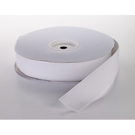 Pressure Sensitive Hook Fastening Tape Roll, 25 yds Length x 1-1/2" Width, White