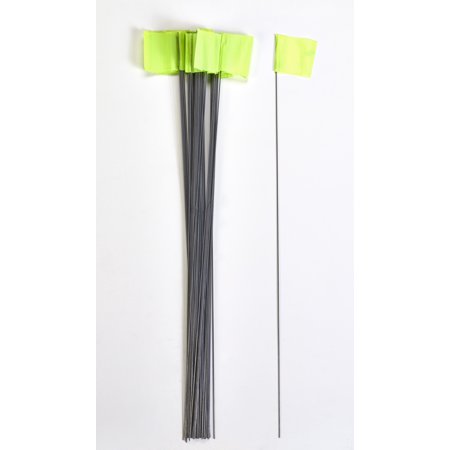 Wire Marking Flags, 2.5"x 3.5"x 30", Glow Lime 