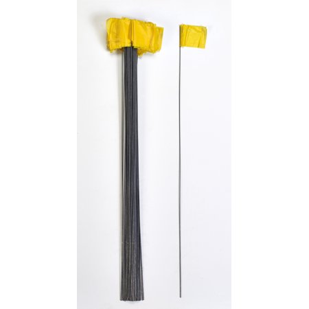 Wire Marking Flags, 2.5"x 3.5"x 21", Yellow 