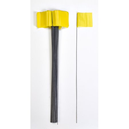 Wire Marking Flags, 2.5"x 3.5"x 30", Yellow 