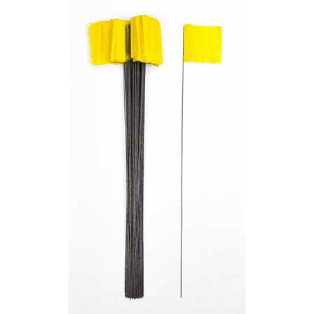 Wire Marking Flags, 4"x 5"x 30", Yellow 