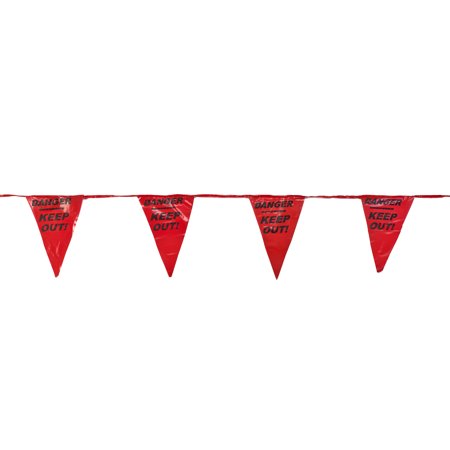Printed Pennant Banner Flags, 60', Red