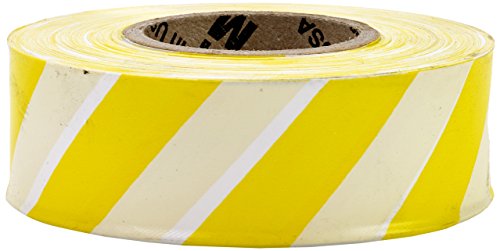 Flagging Tape Ultra Standard, 1-3/16" x 100 YDS, Yellow and White Stripe 