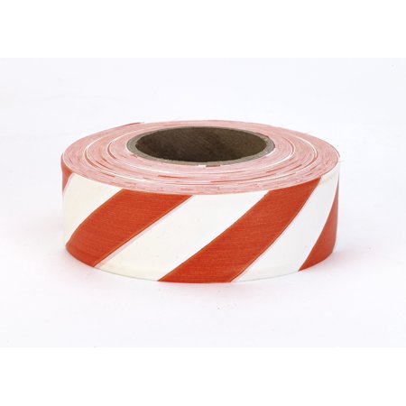 Flagging Tape Ultra Standard, 1-3/16" x 100 YDS, Orange and White Stripe 